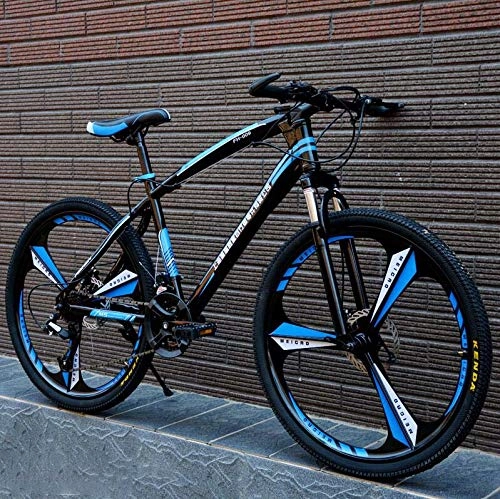 Bicicletas de montaña : Bicicleta de montaña para adultos, bicicleta MBT con marco de acero de alto carbono, bicicleta de montaña con asiento ajustable con suspensión delantera, freno de doble disco, B, 26 inch 30 speed