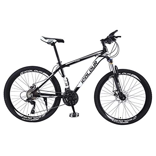 Bicicletas de montaña : Bicicleta de montaña para estudiantes - bicicleta de carretera de velocidad variable de acero con alto contenido de carbono - frenos de disco dual - 24 / 26 pulgadas (21 / 24 / 27 / 30 velocidades) unisex