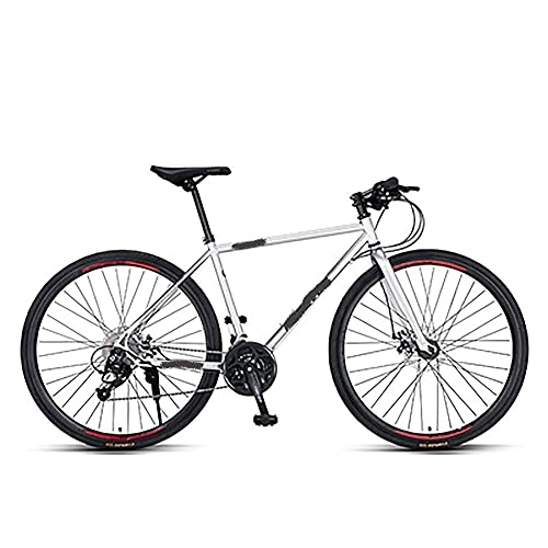 Bicicletas de montaña : Bicicleta de montaña Unisex 700C, Bicicleta de montaña Urbana de 27 velocidades para Adultos y Adolescentes, Bicicleta de montaña con Horquilla de suspensión de Acero al Carbono (Color: Plat