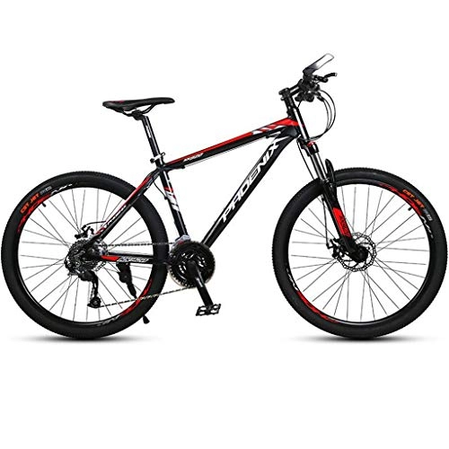 Bicicletas de montaña : Bicicleta Montaña MTB 26" bicicletas de montaña, ligero de aleación de aluminio de bicicletas, doble freno de disco y bloqueados suspensión delantera, 27 Velocidad Bicicleta de Montaña ( Color : Red )