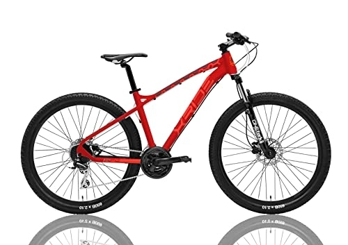 Bicicletas de montaña : Bicicleta MTB 29 casco XFC con freno de disco hidráulico 24 V rojo rubí (M)