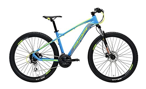 Bicicletas de montaña : Bicicleta MTB Adriática Wing RS de 27, 5 pulgadas, tamaño L, Shimano Acera, 24 V, azul y amarillo