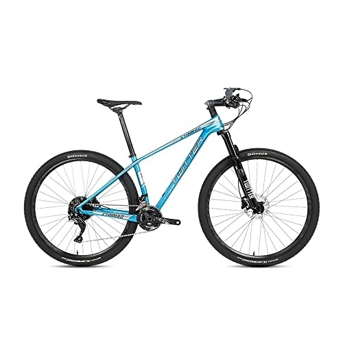 Bicicletas de montaña : Bicicleta MTB marco de carbono con freno de disco kit Shimano slx / m7000-22 V, talla 27, 5 x 17 (cielo azul)