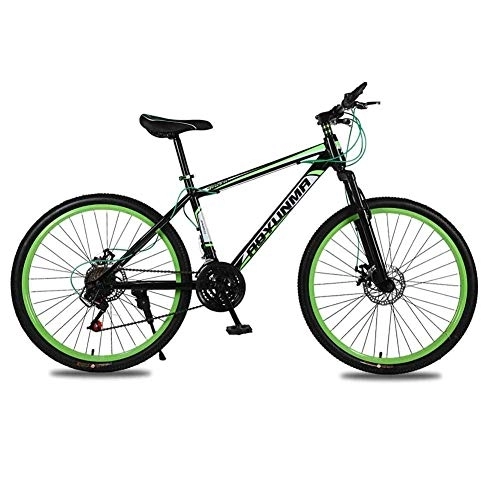 Bicicletas de montaña : Bicicleta para hombre ', bicicleta de montaña, 24 velocidades, cuadro de aluminio de 26 pulgadas, horquillas de suspensión delantera totalmente ajustables, frenos de disco para bicicleta, verde,