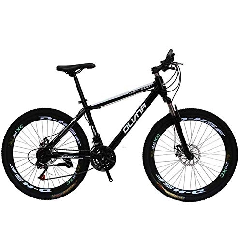 Bicicletas de montaña : Bicicleta para hombre 'Mountain Bike, cuadro de acero de 17', horquillas de suspensión delantera con unidad de amortiguador trasero de 21 / 24 / 27 / 30 velocidades totalmente ajustables, negro, 30 vel