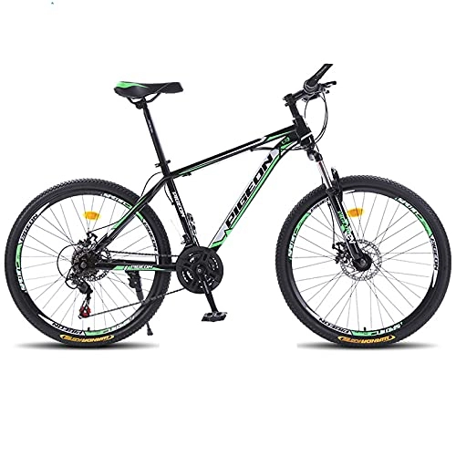 Bicicletas de montaña : Bicicletas de Montaña Bicicleta De Montaña De 26 Pulgadas Con Horquilla De Suspensión Bloqueable, Bicicleta De Montaña De 30 Velocidades Con Frenos De Disco Duales, Bicicleta De Calle(Color:Verde negro)