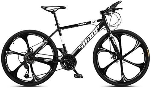 Bicicletas de montaña : Bicicletas de montaña, bicicleta de montaña de 26 pulgadas para hombres y mujeres, para adultos, ultraligeras, de velocidad variable, seis ruedas, marco de aleación con frenos de disco (Color: Blanc