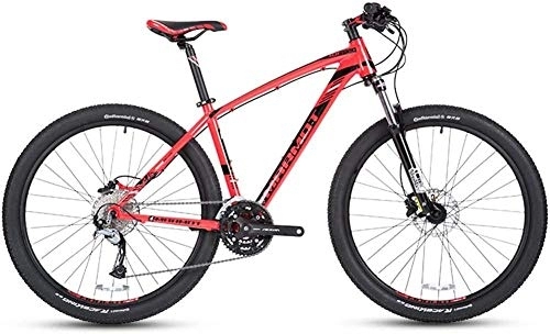 Bicicletas de montaña : Bicicletas de montaña Bicicletas de montaña de 27 velocidades Hombres s Aluminio Bicicleta de montaña rígida de 27, 5 pulgadas Bicicleta todo terreno con freno de disco doble Asiento ajustable Rojo