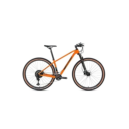 Bicicletas de montaña : Bicycles for Adults 24 Speed MTB Carbon Fiber Mountain Bike with 2 * 12 Shifting 27.5 / 29 Inch Off-Road Bike (Color : Orange, Size : Small)