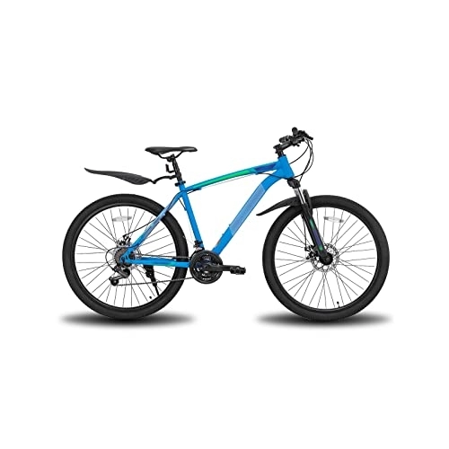 Bicicletas de montaña : Bicycles for Adults 3 Color 21 Speed 26 / 27.5 Inch Steel Suspension Fork Disc Brake Mountain Bike Mountain Bike (Color : Blue, Size : Large)