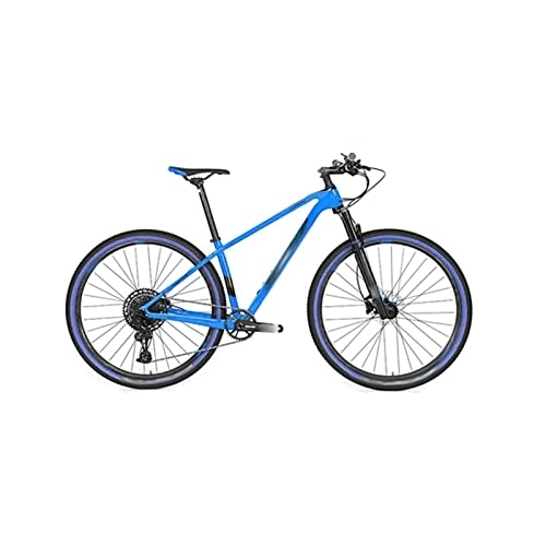 Bicicletas de montaña : Bicycles for Adults Aluminum Wheel Carbon Fiber Mountain Bike Hydraulic Disc Brake Bike (Color : Blue, Size : Large)