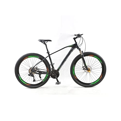Bicicletas de montaña : Bicycles for Adults Bicycle Mountain Bike Road Bike 30-Speed Aluminum Alloy Frame Variable Speed Double Disc Brake Bike (Color : 24-Black Green)
