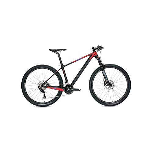 Bicicletas de montaña : Bicycles for Adults Carbon Fiber Mountain Bike 27 Speed Mountain Bike Pneumatic Shock Fork Hydraulic (Color : Red, Size : Large)