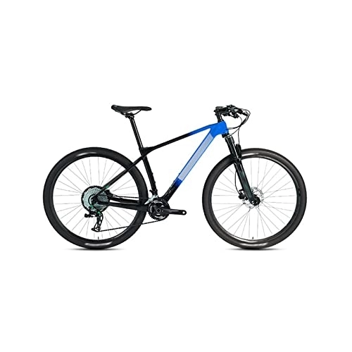 Bicicletas de montaña : Bicycles for Adults Carbon Fiber Quick Release Mountain Bike Shift Bike Trail Bike (Color : Blue, Size : Large)