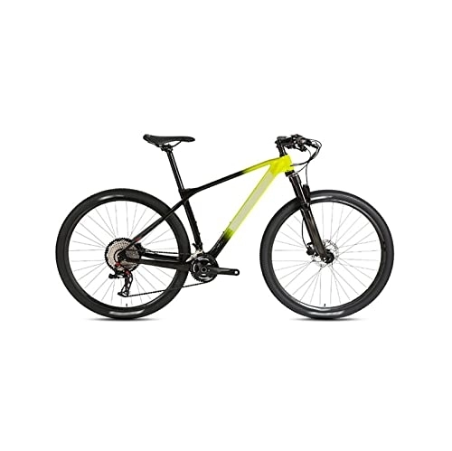 Bicicletas de montaña : Bicycles for Adults Carbon Fiber Quick Release Mountain Bike Shift Bike Trail Bike (Color : Yellow, Size : Large)
