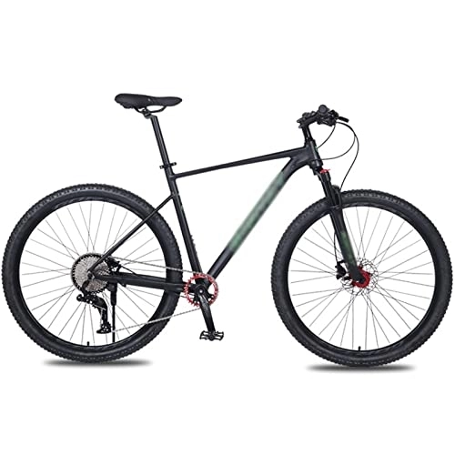 Bicicletas de montaña : Bicycles for Adults Frame Aluminum Alloy Mountain Bike Bicycle Double Oil Brake Front; Rear Quick Release Lmitation Carbon (Color : Black)