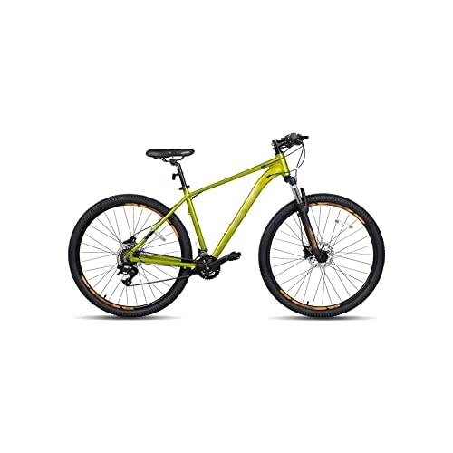 Bicicletas de montaña : Bicycles for Adults Mountain Bike for Men Adult Bicycle Aluminum Hydraulic Disc-Brake 16-Speed with Lock-out Suspension Fork (Color : Yellow, Size : Large)