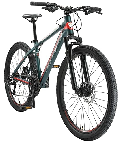 Bicicletas de montaña : BIKESTAR Bicicleta de montaña Hardtail de Aluminio, 21 Marchas Shimano 26" Pulgadas | Mountainbike con Frenos de Disco Cuadro 16" MTB | Verde