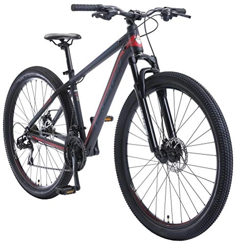 Bicicletas de montaña : BIKESTAR Bicicleta de montaña Hardtail de Aluminio, 21 Marchas Shimano 29" Pulgadas | Mountainbike con Frenos de Disco Cuadro 17" MTB | Negro Rojo