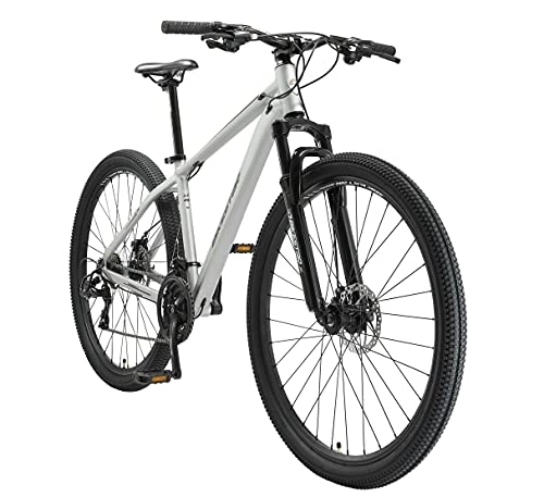 Bicicletas de montaña : BIKESTAR Bicicleta de montaña Hardtail de Aluminio, 21 Marchas Shimano 29" Pulgadas | Mountainbike con Frenos de Disco Cuadro 17" MTB | Plata