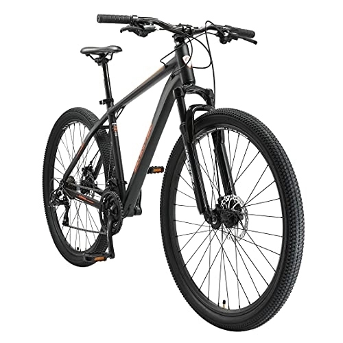 Bicicletas de montaña : BIKESTAR Bicicleta de montaña Hardtail de Aluminio, 21 Marchas Shimano 29" Pulgadas | Mountainbike con Frenos de Disco Cuadro 19" MTB | Negro Naranja