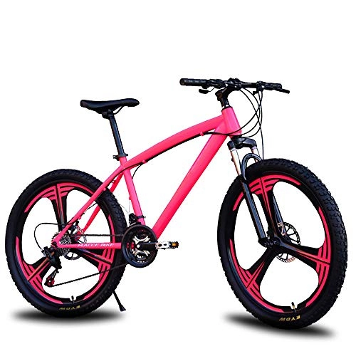 Bicicletas de montaña : BZZBZZ Bicicleta de montaña de 34 Pulgadas Freno de Disco Doble de 27 velocidades Amortiguador de Alta Elasticidad Bicicleta de una Rueda Adecuado para Altura 160-185 cm (Rosa / Negro)
