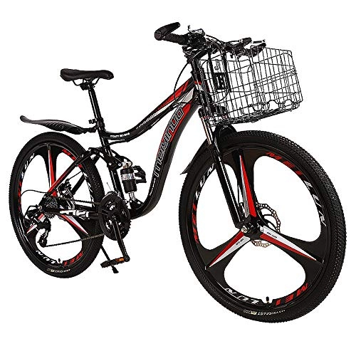 Bicicletas de montaña : CHJ Bicicleta de Montaa para Adultos 26 Pulgadas Bicicleta de Doble Suspensin Y Doble Disco de 21 Velocidades, Bicicleta Bsica para Hombres Y Mujeres, Que Satisface Las Necesidades de Viaje