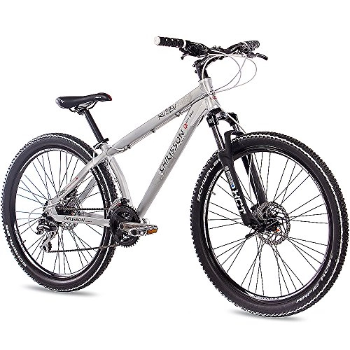 Bicicletas de montaña : CHRISSON Bicicleta de montaña de 26 pulgadas, de aluminio, unisex, con 24 g Shimano, 2 ruedas DISK, mate