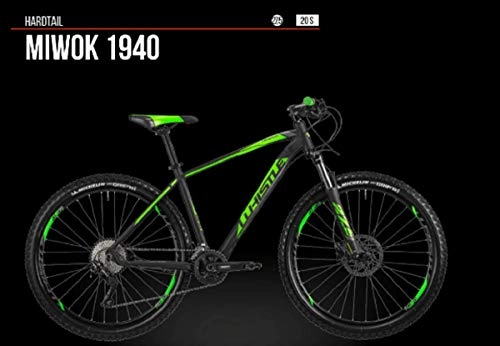 Bicicletas de montaña : ciclos puzone Whistle miwok 1940Gama 2019, Black- Neon Green Matt, 41 CM - S
