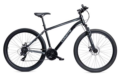 Bicicletas de montaña : Coyote Zodiac Hardtail Bicicleta de Montaña, Rueda de 27, 5 pulgadas, 18 velocidades - Negro Satén (19 pulgadas)