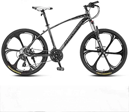 Bicicletas de montaña : CSS Bicicletas de montaña de 26 pulgadas, bicicleta de montaña con freno de doble disco para hombres, asiento ajustable para bicicleta, cuadro de acero con alto contenido de carbono, velocidad 21 / 24 /