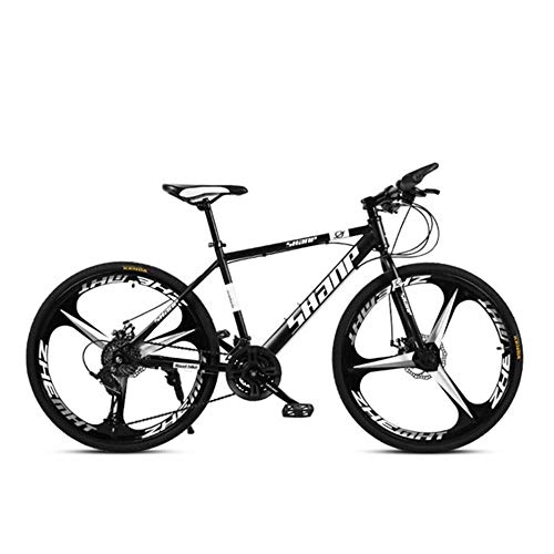 Bicicletas de montaña : CSZZL Bicicleta de montaña para Adultos Bicicleta de Ciudad de Freno de Doble Disco de 26 Pulgadas Bicicleta de Carretera de Velocidad Variable Fuera de Carretera-Negro_24 Velocidad