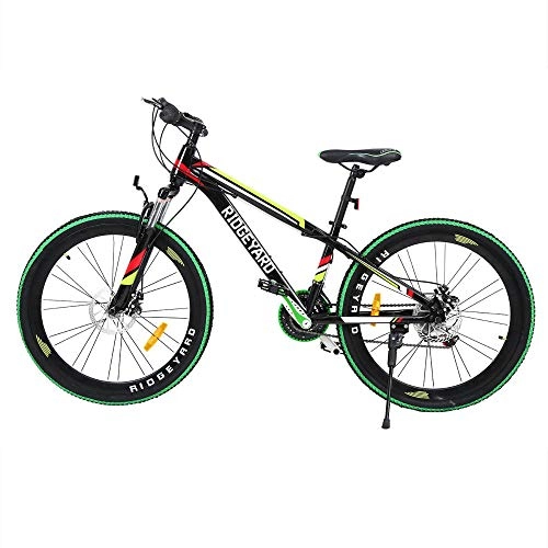 Bicicletas de montaña : Dafang Bicicleta de Bicicleta de montaña para Adultos con Freno de Disco de 26 Pulgadas y 21 velocidades con luz de batera LED-Republica Checa_Verde