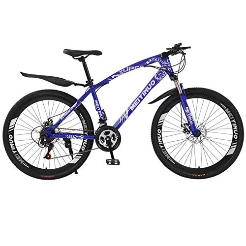 Bicicletas de montaña : DGAGD Bicicleta de montaña Bicicleta Freno de Disco de 26 Pulgadas Bicicleta para Adultos 40 Ruedas de Corte-Azul_24 velocidades