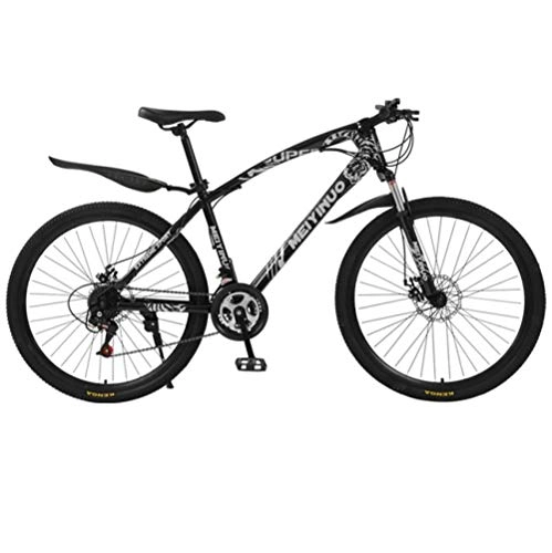Bicicletas de montaña : DGAGD Bicicleta de montaña Bicicleta Rueda de radios de Bicicleta para Adultos con Freno de Disco de 26 Pulgadas-Negro_21 velocidades