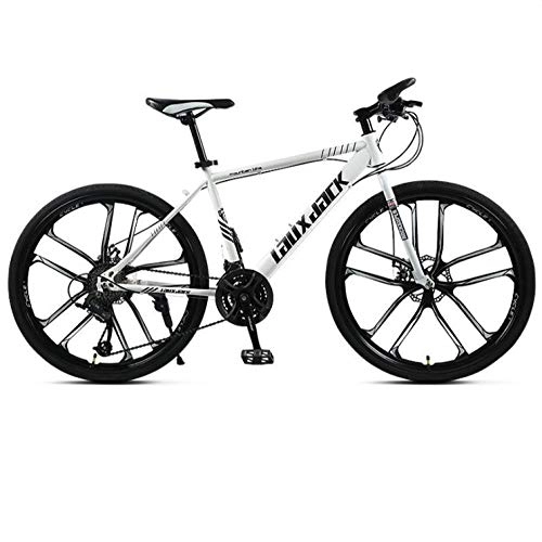 Bicicletas de montaña : DGAGD Bicicleta de montaña de 24 / 26 Pulgadas Bicicleta de Velocidad Variable Masculina y Femenina Bicicleta de Pedal Ligero Diez Ruedas de Corte-Blanco_26 Pulgadas
