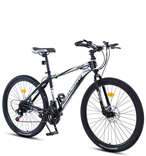 Bicicletas de montaña : DGAGD Bicicleta de montaña de 26 Pulgadas para Hombres y Mujeres, Velocidad Variable para Adultos, Ruedas de radios de Bicicleta súper Ligeras-En Blanco y Negro_21 velocidades