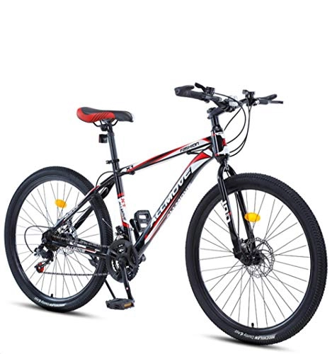 Bicicletas de montaña : DGAGD Bicicleta de montaña de 26 Pulgadas para Hombres y Mujeres, Velocidad Variable para Adultos, Ruedas de radios de Bicicleta súper Ligeras-Rojo Negro_21 velocidades