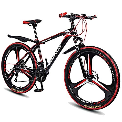 Bicicletas de montaña : EAHKGmh MTB Bike Choque Grasa absorbedor 26 Pulgadas Frenos de Disco 21 / 24 / 27 Bicicletas Velocidad Estudiante Adulto Camino de la Bicicleta de Carreras de Bicicletas (Color : Red, Size : 24 Speed)