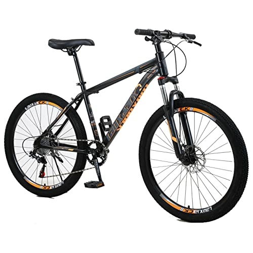 Bicicletas de montaña : EASSEN Bicicleta de montaña para Adultos 26 Pulgadas Toda la Bicicleta de Terreno con suspensión Completa Marco de Acero al Alto de Carbono con Disco de Disco mecánico de d Black Orange-8