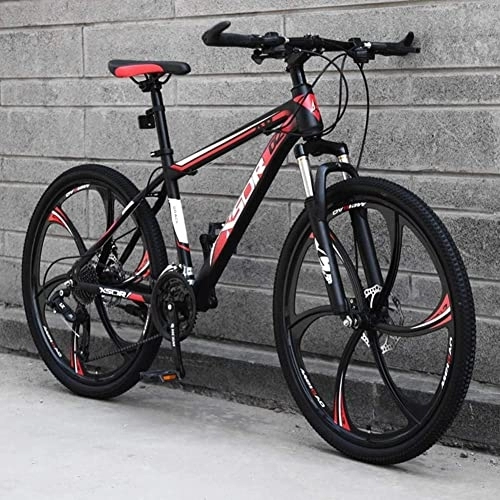 Bicicletas de montaña : Elegante Bicicleta De Montaña De 21 / 24 / 27 Velocidades para Adultos, Ruedas De 26 Pulgadas, Freno De Disco Ligero De Acero Al Carbono, Rojo, 27speed