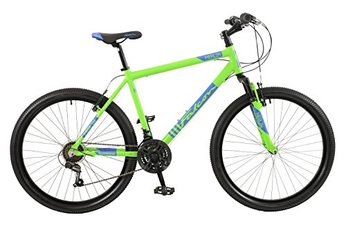 Bicicletas de montaña : Falcon Merlin Boys 26 Inch Front Suspension Mountain Bike Lime Green / Blue