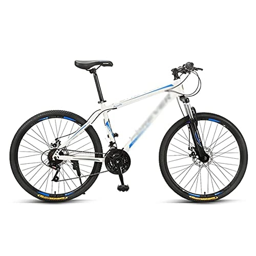 Bicicletas de montaña : FBDGNG Bicicleta de montaña para adultos, ruedas de 26 pulgadas, 24 / 27 velocidades, frenos de disco duales con marco de acero al carbono (tamaño: 27 velocidades, color: azul)