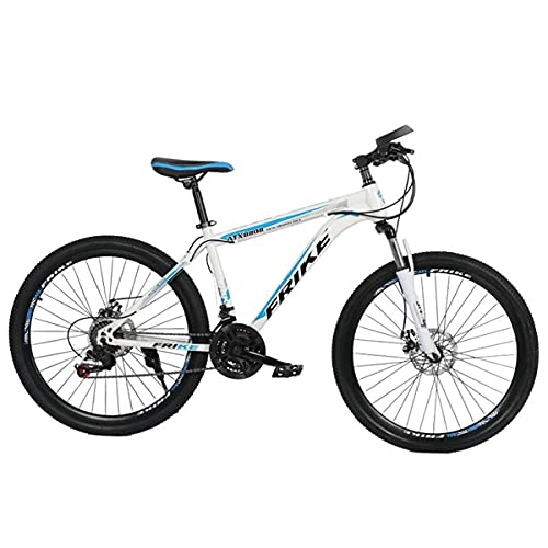 Bicicletas de montaña : FBDGNG Bicicleta de montaña para hombres y mujeres adultos 26 en rueda freno de disco bicicleta de montaña carretera marco de aluminio ligero 21 / 24 / 27 velocidades opcionales (tamaño: 24 velocidades)