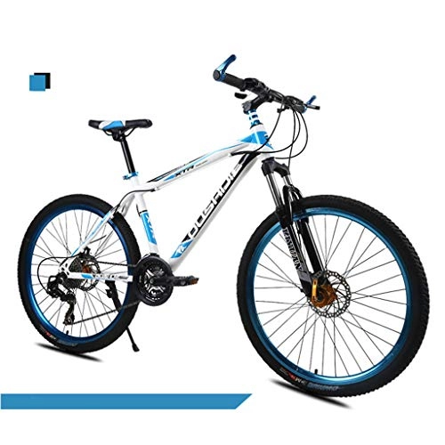 Bicicletas de montaña : Frenos de Disco de Bicicleta de Velocidad Variable de 27 velocidades y 26 Pulgadas Amortiguador Horquilla Delantera Bicicleta de montaña, Blue