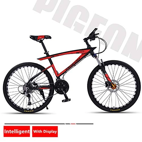 Bicicletas de montaña : Fslt X-Front Mountain Bike Marco de aleación de Aluminio 26 / 27 Rueda de 5 Pulgadas SHIMAN0 27 Speed ​​Oil Hydrualic Disc Brake Downhill MTB Bicycle-Red_Intelligent_46cm (165cm-170cm)