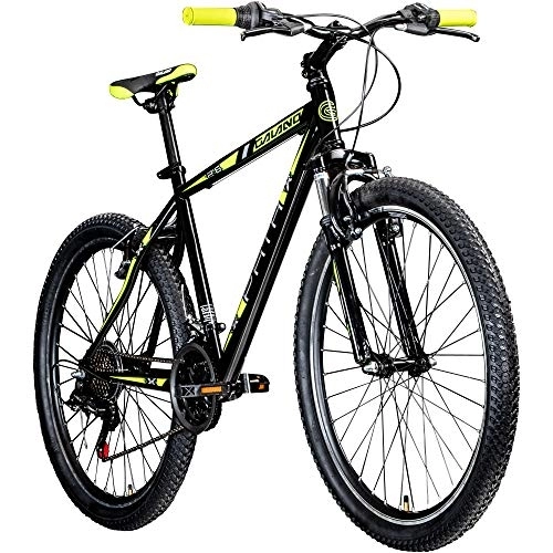 Bicicletas de montaña : Galano Bicicleta de montaña Hardtail 26 pulgadas Path MTB Bicicleta 21 velocidades Mountain Bike 26" (negro / verde, 46 cm)