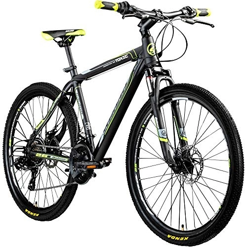 Bicicletas de montaña : Galano Bicicleta de montaña Toxic de 26 Pulgadas Hardtail MTB de montaña Juvenil (Negro / Verde, 46 cm)