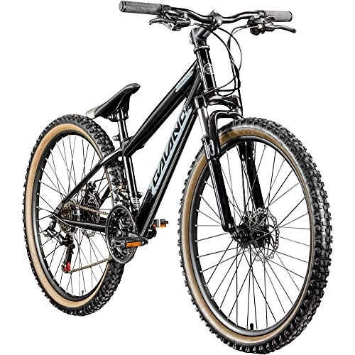 Bicicletas de montaña : Galano Dirtbike G600 - Bicicleta de montaña (26 pulgadas, bicicleta de montaña, 18 velocidades), color negro y gris plateado