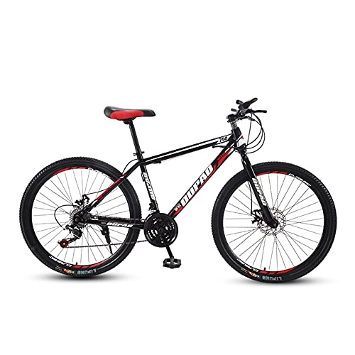 Bicicletas de montaña : GAOXQ 27.5 Ruedas Bicicleta de montaña Dual Disc Frenos de Disco 21 Speed Mens BICICLET Front Suspension MTB Red Black